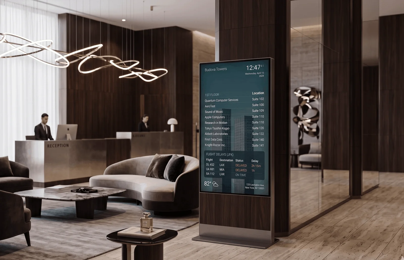 DAKboard digital hotel directory display