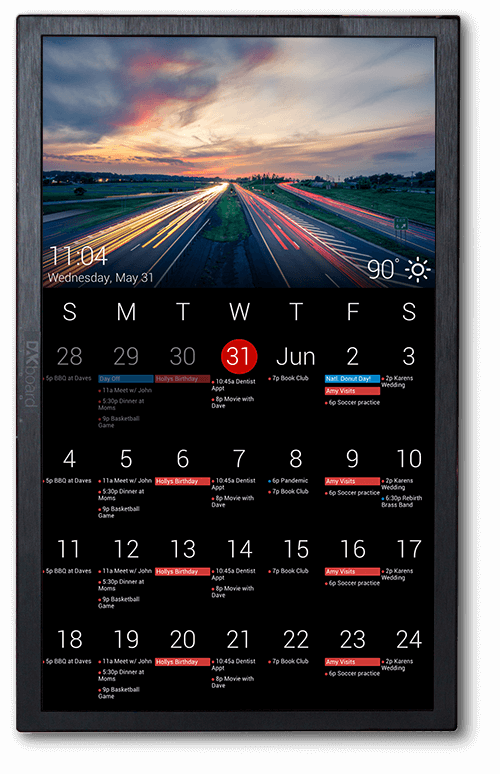 DAKboard wall display digital calendar