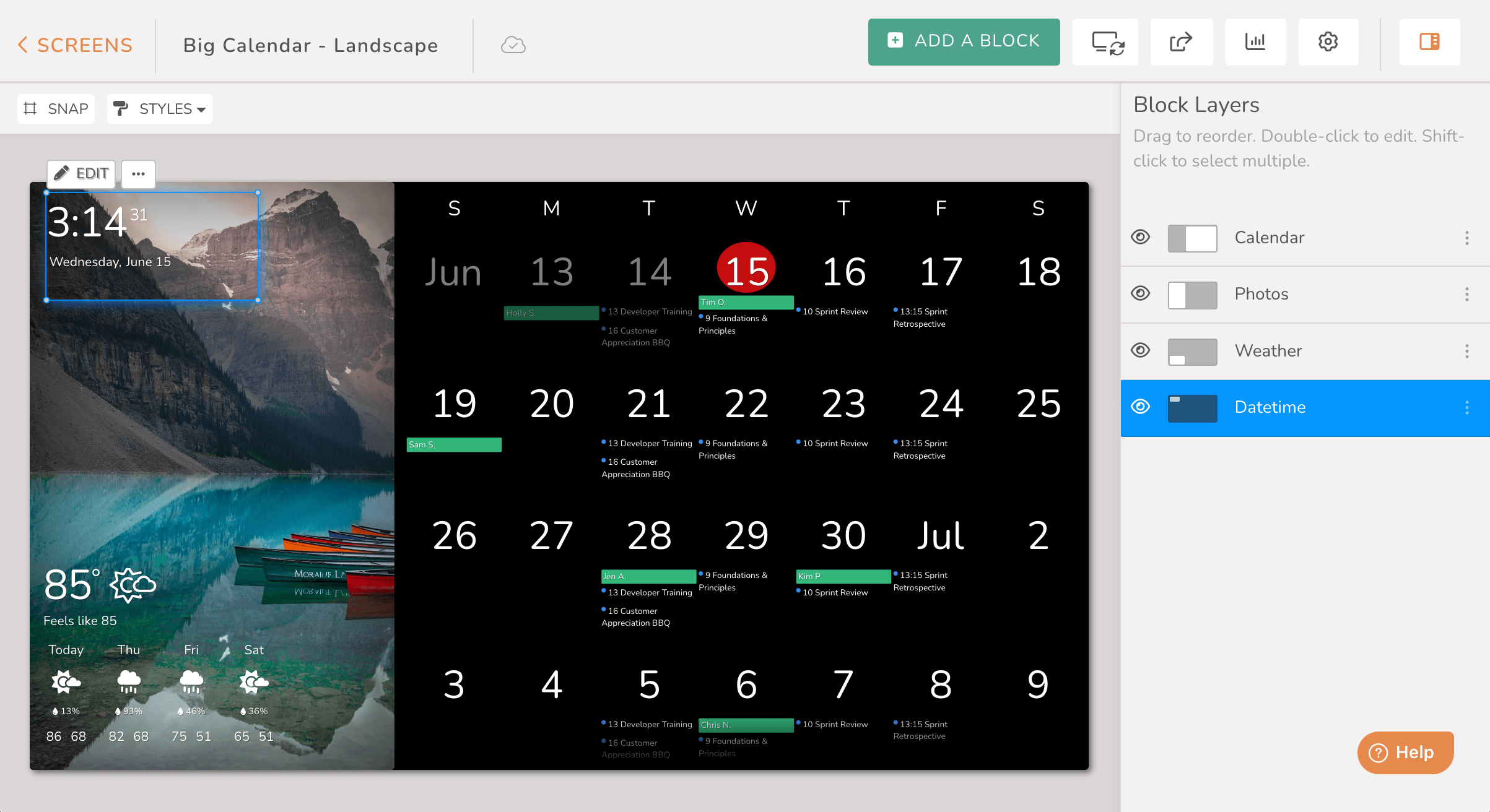 DAKboard A customizable display for your photos, calendar, news