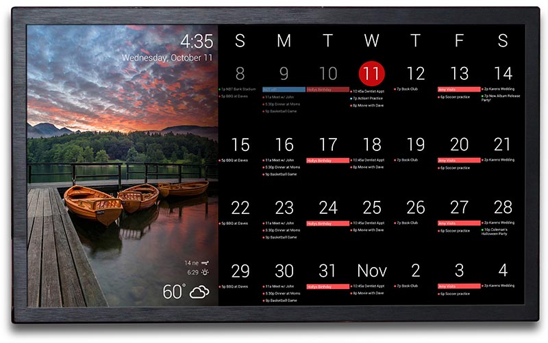 DAKboard wall display digital calendar